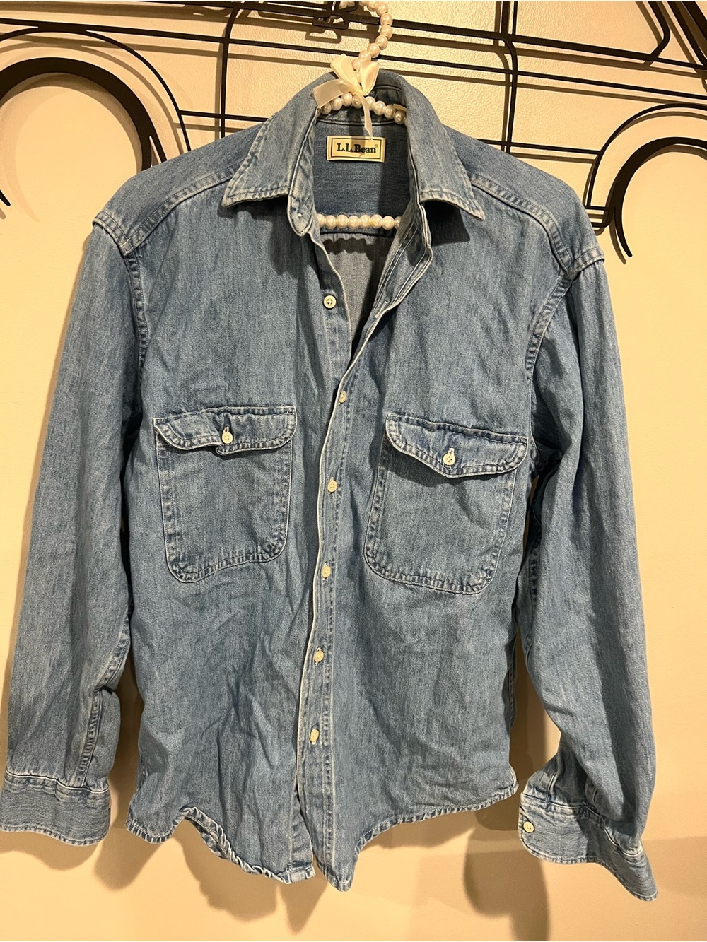 L.L. Bean Men's Light Blue Denim Shirt Jacket